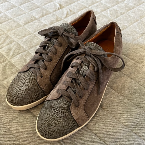 GENTLE SOULS Kenneth Cole 8.5 Gray Suede Leather Sneakers Excellent Cond - Picture 7 of 9